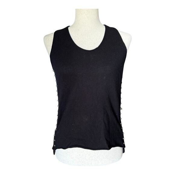 Zadig & Voltaire Jona Studded Merino Wool Cashmere Sleeveless Tank Top Size XS - Picture 2 of 7